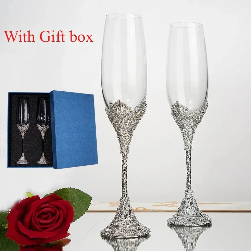 Champagne Flute Pair - Nowy reliefowy flet do szampana Luksusowe