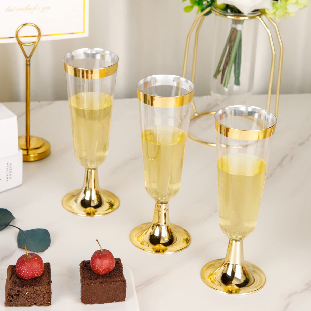 Champagne Flute Pair - 50 sztuk 5 uncji jednorazowy kubek