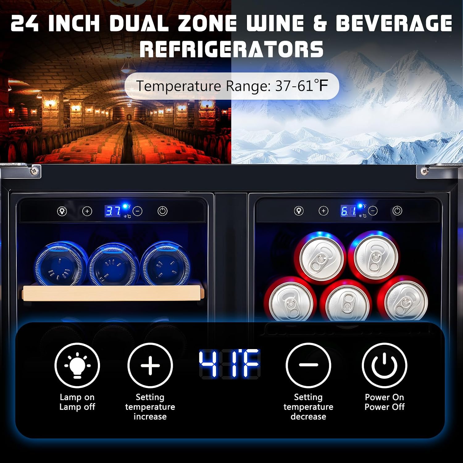 Lodówka na napoje, 24-calowa d – Wine Beer Fridge Under Counter recenzja i cena